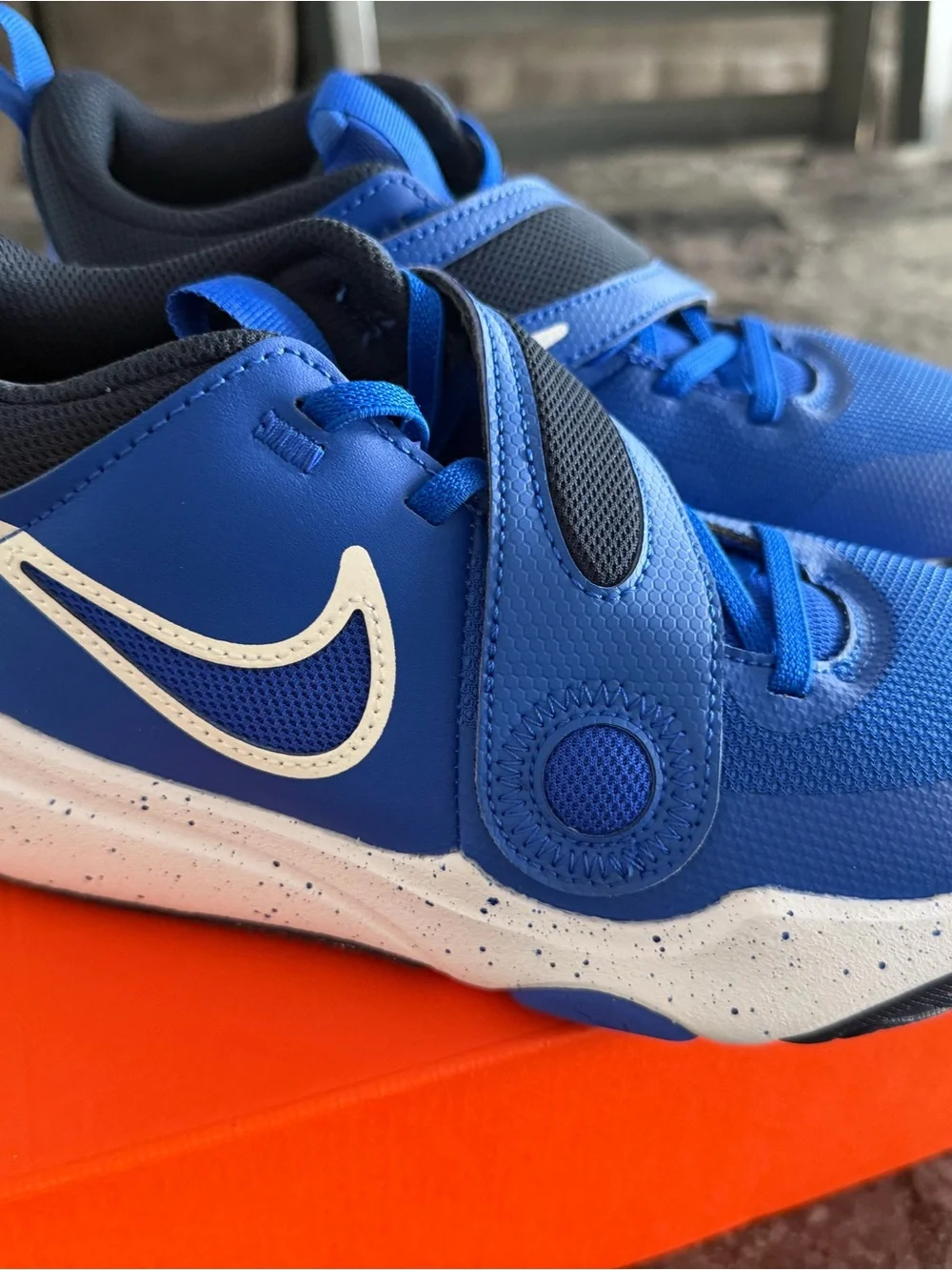 Nike Kids Royal Blue and Black Hook-and-Loop Sneakers- New